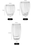 Stripe Double Wall High Borosilicate Glass Mug Heat Resistant Tea Milk Juice Coffee Water Cup Whisky Espresso Coffee