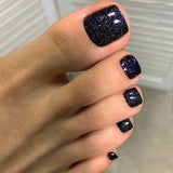 24Pcs False Toes Nails French Square Nude Color Nature Fake Toe Nails Feet Nail Tips Artificial Press On Toenails for Women