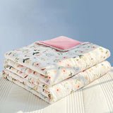 Flowers Soft Skin Friendly Summer Blanket Lace Super Soft Comfortable Quilted Quilt Thin Machine Wash Single Double Bed Quilts