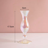 Luxury Iridescent Candle Holders Decor for Table Nordic Rainbow Vase Flower Home Decoration Glass Candlestick Wedding Centerpiec