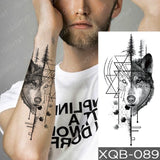 Waterproof Temporary Tattoo Sticker Lion Family Flash Tatto Tiger Wolf Moon Crown Flower Body Art Arm Fake Tatoo Men Women