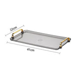 Acrylic Decorative Tray Rectangle Serving Tray with Handles Household Tea Tray Tea Board Desset Breadbasket  Food Storage Tray