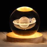 USB Night Light LED Crystal Ball Table Lamp 3D Moon Planet Galaxy Decor for Home Children's Table Lamp Party Birthday Xmas Gifts