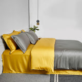 Natural Silk Bedding Set Luxury Quilt Cover Set Soft Duvet Cover Flat Sheet Pillowcases Queen King Size Duvet Cover Set