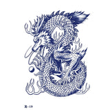 Waterproof Temporary Tattoo Sticker Red Dragon Pattern Men's and Women's Arm Body Art Fake Tattoo