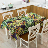 New Nordic Style Tropical Green Leaves Monstera Flamingo Table Cover Waterproof Table Cover Home Kitchen Tablecloth