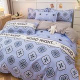Cotton Home Textile Rose Floral Bedding Set Boy Girl Duvet Cover Flat Sheet Pillowcase Aesthetic Bedcloth Double Queen Bed Linen