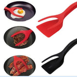 2-in-1 Kitchen Accessories Kitchen Gadget Sets Omelette Spatula Kitchen Silicone Spatula for Toast Pancake Egg Flip Tongs