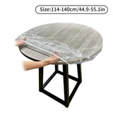 65-180cm Transparent Waterproof Round Elastic Edged Table Cover PVC Home Simple Convient Kitchen Catering Protector Tablecloth