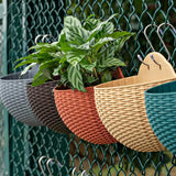 Hand Exquisite Wall-mounted Plastic Basket Indoor Outdoor Storage Flower Pot Plant Container Home Living Room Decoration