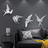 Resin Birds Creative For Wall 3d Sticker Living Room Animal Figurine Wall Murals tv Wall Background Decorative Home Decor Birds