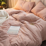 Nordic Princess Purple Bedding Set Girls Boys Single Double Size Flat Sheet Duvet Cover Pillowcase Bed Linens Home Textile