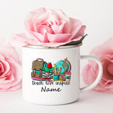 Personalized Custom Name Enamel Mug Creative Retro Coffee Water Cups Drink Dessert Milk Cup Mugs Handle Drinkware Teacher Gifts