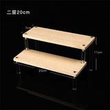 1-5 Tier Acrylic Wooden Display Stand Ransparent Ladder Shelf Hand-made Figure Toy Animation Car Model Perfume Storage Rack