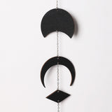 Black Moon Phase Wall Hanging Wooden ornaments Moon Garland Art Boho Room Decor Bedroom Office Nursery Garden Decoration Gift