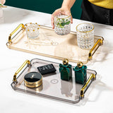 Acrylic Decorative Tray Rectangle Serving Tray with Handles Household Tea Tray Tea Board Desset Breadbasket  Food Storage Tray
