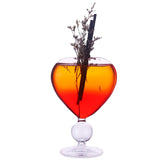 1Pcs Heart-Shaped Cocktail Glass Transparent Glass Cup Beer Vodka Brandy Bar Restaurant Club Drinkware Decorations