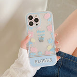 Phone Case For iPhone 14 Pro Max 11 13 12 Xs X Xr 7 8 Plus Se  Cover Colorful Cartoon Flower Wit Invisible Stand Holder