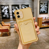 Simple Colored Transparent Tape Card Bag Phone Case For iphone 14 13 12 11 Pro Max X XR XSMAX  TPU Fall Pevention Case Cover