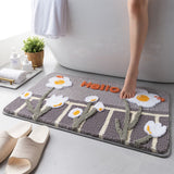 Shower and Bath Room Flower Floor Mat Carpet Rugs Water Absorbent Non-Slip Soft Microfiber Bathmats Machine Washable