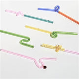 Glass Straws Reusable Straws Heat Resistant Glass Straw Drinking Milk Tea Long Stem Glass Staw Wholesale