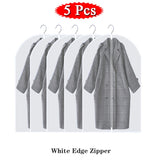 5/10Pcs Dustproof Cloth Cover Bags Clothes Hanging Garment Dress Suit Coat Dust Cover Home Storage Bag Pouch Case Organizer