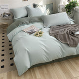 heart four-piece Brushed Washed Cotton Green Bed Set Flat Sheet Pillowcase Quilt Cover Bed Linen Flower Duvet Covers