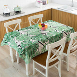 New Nordic Style Tropical Green Leaves Monstera Flamingo Table Cover Waterproof Table Cover Home Kitchen Tablecloth