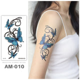 3D Butterfly Tattoos Sticker for Women Temporary Body Art Tattoo Sticker Rose Flower Feather Tattoo lady Waterproof Fake Tatoo