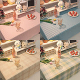 Ins Korean Plaid Tablecloth Jacquard Fabric Desk Table Cloth Mat Background Cloth Home Decoration Nordic Modern Table Livingroom