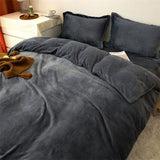 Winter Warm Duvet Cover Queen Size Bed Coral Fleece Quilt Cover King Size Bed Flannel Comforter Case Flannel Blanket Bedding