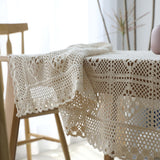 Cotton Crochet Tablecloth Rectangle Black Hollow Handmade Vintage Lace Table Cloth Cover Towel For Home Decor lace tablecloth