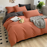 Set Washed Brushed Comforter Duvet Cover Flat  Soft Comfort  Bed Sheet Pillowcase