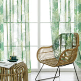 Sheer Green Leaves Tulle Curtains for Living Room Bedroom Cortinas for Window Treatments Voiles Home Decor Door Drapes