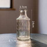 Transparent Glass Vase Hydroponic Plant Vase Nordic Minimalist Stripes Terrarium Crafts Home Living Room Table Decoration Gift