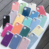 Liquid Silicone logo Case For iPhone 13 14 11 12 Pro Max Original Soft Cover Coque for iPhone 12 Mini X XR XS 8 7 6 SE Cases