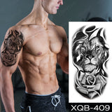 Waterproof Temporary Tattoo Sticker Lion Family Flash Tatto Tiger Wolf Moon Crown Flower Body Art Arm Fake Tatoo Men Women