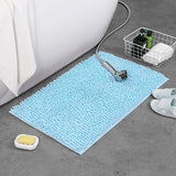 Solid Color Bathroom Mat Bath Carpets Chenille Water Absorption Bathtub Washbasin Floor Mat Non-slip Toilet Rug Plush Foot Mat