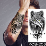 Waterproof Temporary Tattoo Sticker Lion Family Flash Tatto Tiger Wolf Moon Crown Flower Body Art Arm Fake Tatoo Men Women