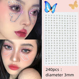 Face Tattoo Eyeshadow Stickers Nail Stickers 3D Pearl Face Jewels Diamond Decoration Self Adhesive Body Brow Makeup DIY Beauty