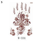 Henna Tattoo Brown Mehndi Stickers for Hand Temporary Tattoos Body Art Tatoo Waterproof for Women Fake Tatoo Hena Design