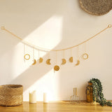 Phase of the Moon Metal Wall Decor Gold Moon Garland Boho Home Decoration Items Bedroom Living Room Wall Hanging Decor Gift