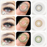 2pcs Natural Color Contact Lenses for Eyes SIAM Cosmetic Contact Lenses Blue Colored Lens with Contact Case Green Lens