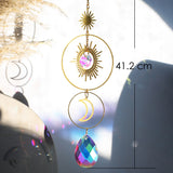 Crystal Sun and Moon Crystals Prism Rainbow Sun Catcher Garden Decoration Hanging Sundrop Window Patio Ornament