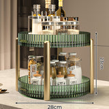360° Rotating Tray Decorative Tray Organizer Cosmetic Storage Box Kitchen Accessories Snack Seasoning Desktop Multi-layer Shelf