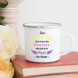 Print Mugs Creative Coffee Cups Drinks Water Milk Cup Enamel Mug School Home Handle Drinkware Gifts