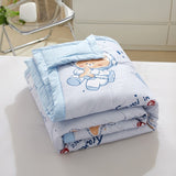 Cute Space Bear Printed Spring Summer Comforter Adults Children Soft Breathable Quilting Quilt Single Double Bed Blanket Quilts