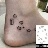 Waterproof Temporary Tattoo Stickere Black Hand Drawn Heart Design Body Art Fake Tattoo Flash Tattoo Wrist Ankle Female