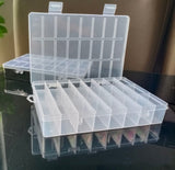 Practical 24 Grids Compartment Plastic Storage Box Jewelry Earring Bead Screw Holder Case Display Organizer Container