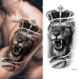 New Waterproof Temporary Tattoo Sticker Lion King Tiger Wolf Forest Mechanical Wild Boat Men Body Art Arm Fake Tatoo Women